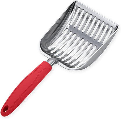 Wepet Cat Litter Scoop, Aluminum Alloy Sifter, Kitty Metal Scooper, Deep Shovel, Long Handle, Poop Sifting, Kitten Pooper Lifter, Durable, Heavy Duty, for Litter Box21