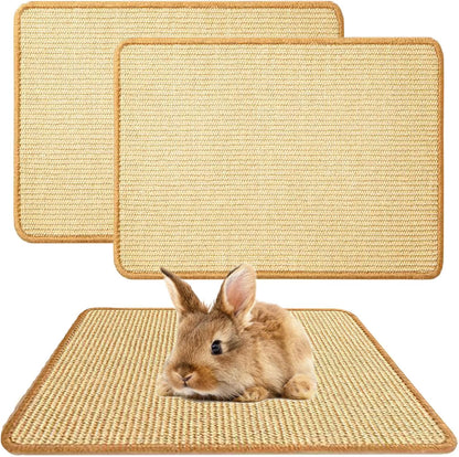 2PCS Rabbit Scratch Mat, Natural Bunny Pad Claws and Teeth Care, 16X12 | Bunny Scratching Pad Rabbit Mats for Cages, Rabbit Mat Chew Toys for Bunny Pet Cage Bedding for Biting Sleeping Nesting7