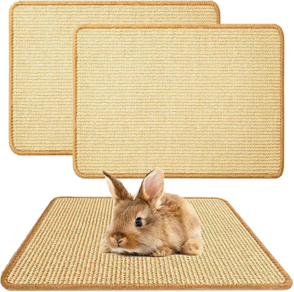 2PCS Rabbit Scratch Mat, Natural Bunny Pad Claws and Teeth Care, 16X12 | Bunny Scratching Pad Rabbit Mats for Cages, Rabbit Mat Chew Toys for Bunny Pet Cage Bedding for Biting Sleeping Nesting7