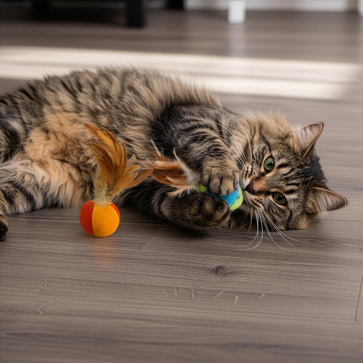 smartykat-flutter-balls-catnip-plush-and-feather-cat-toys-erratic-motion-for-batting-pouncing-fun-for-cats-kittens-set-of-2
