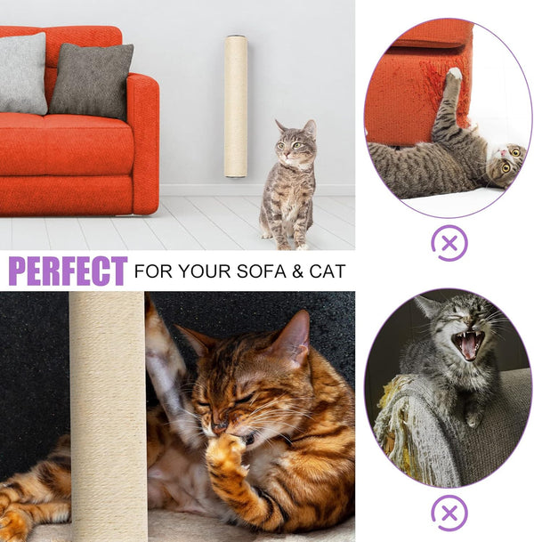 BEBOBLY Wall Mounted Cat Scratching Post for Indoor Cats | Kitten Wall Shelves Climbing Furniture| Sisal Rope Cat Claw Scratcher Tree | Solid Wooden Walkway for Cage Mounted Climbing Relaxing3