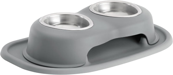 Weathertech Double High Pet Feeding System - Elevated Dog/Cat Bowls - 8 Inch High Dark Grey (DHC3208DGDG)12