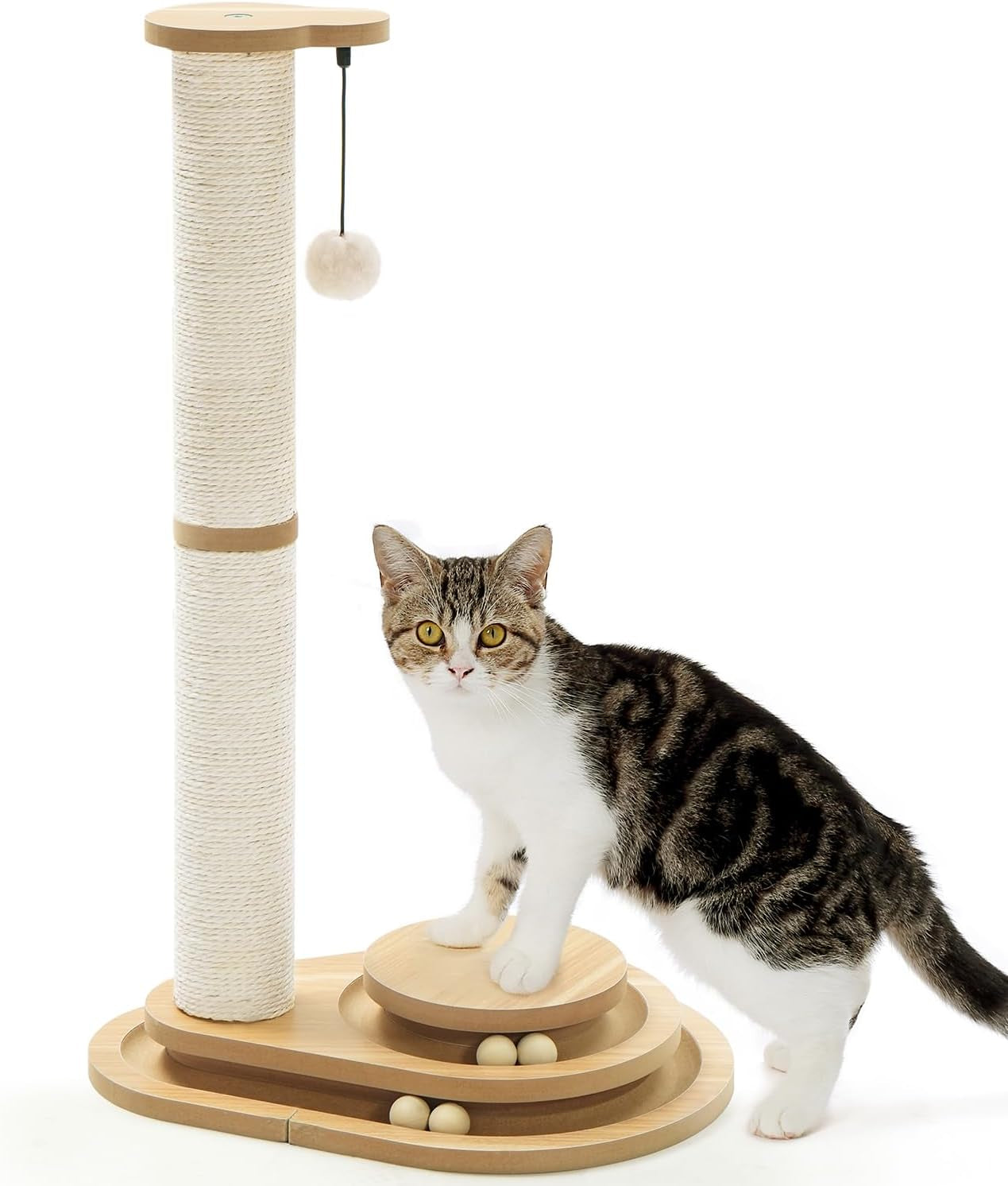 made4pets-kitten-toy-scratching-post-for-indoor-cats-with-ball-track-interactive-cat-scratching-post-with-natural-sisal-rope-rolling-ball-track-and-durable-plywood-base-modern-home-decor