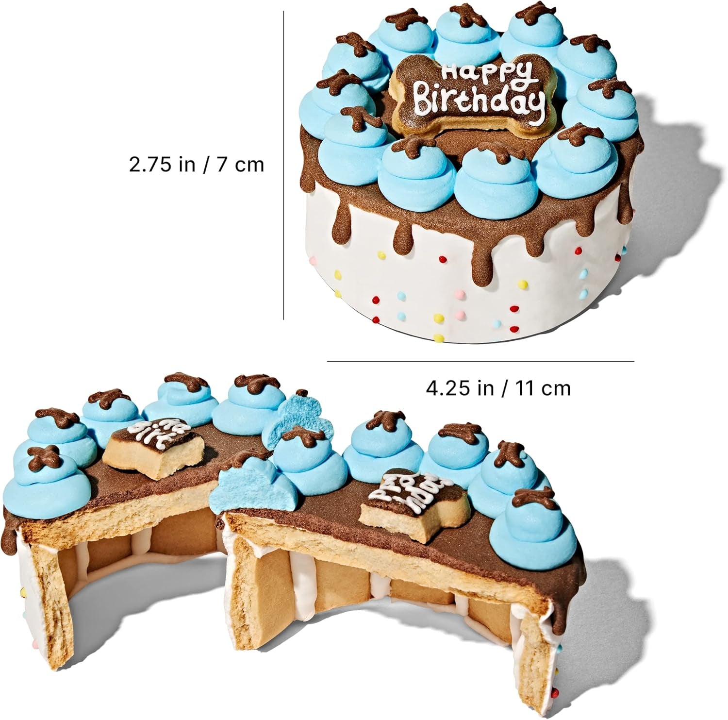 blue-dog-birthday-cookie-cake-decorated-gourmet-biscuit-dog-treat-cake-crunchy-dog-biscuit-birthday-gift-for-dogs-dog-lover-gift-pet-celebration-dog-mom-dog-dad-gifts