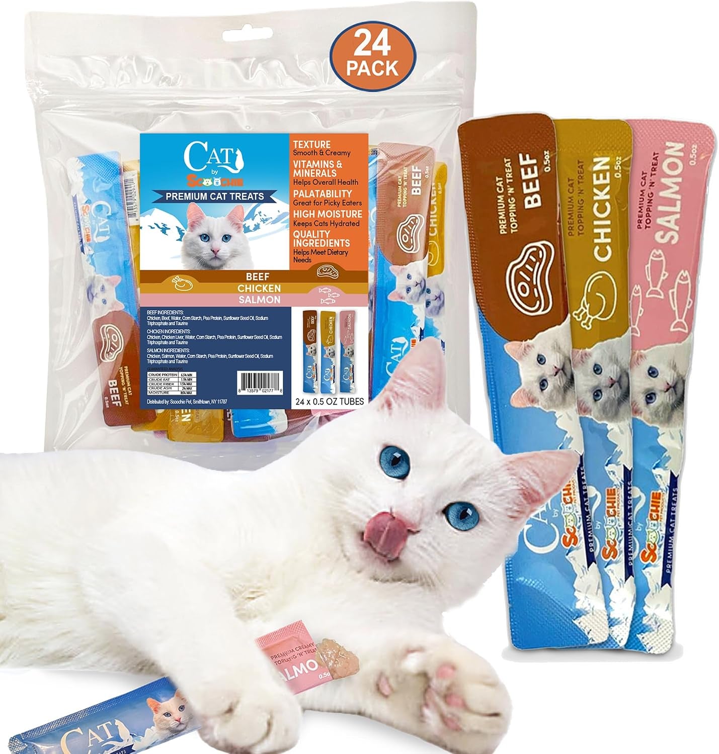 scoochie-pet-cat-lick-treats-chicken-salmon-beef-0-5oz-12-pack-variety-pack-chicken-salmon-beef-creamy-puree-no-chewing-great-for-all-cats-especially-seniors