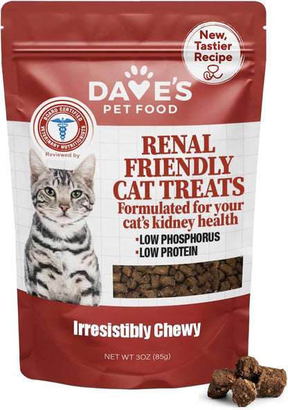 Dave'S Pet Food Renal Cat Treats for Cat Kidney Support, (NEW Recipe!) Semi-Moist Healthy Treats with Kidney Support for Cats, Made in USA (2 Pack)10