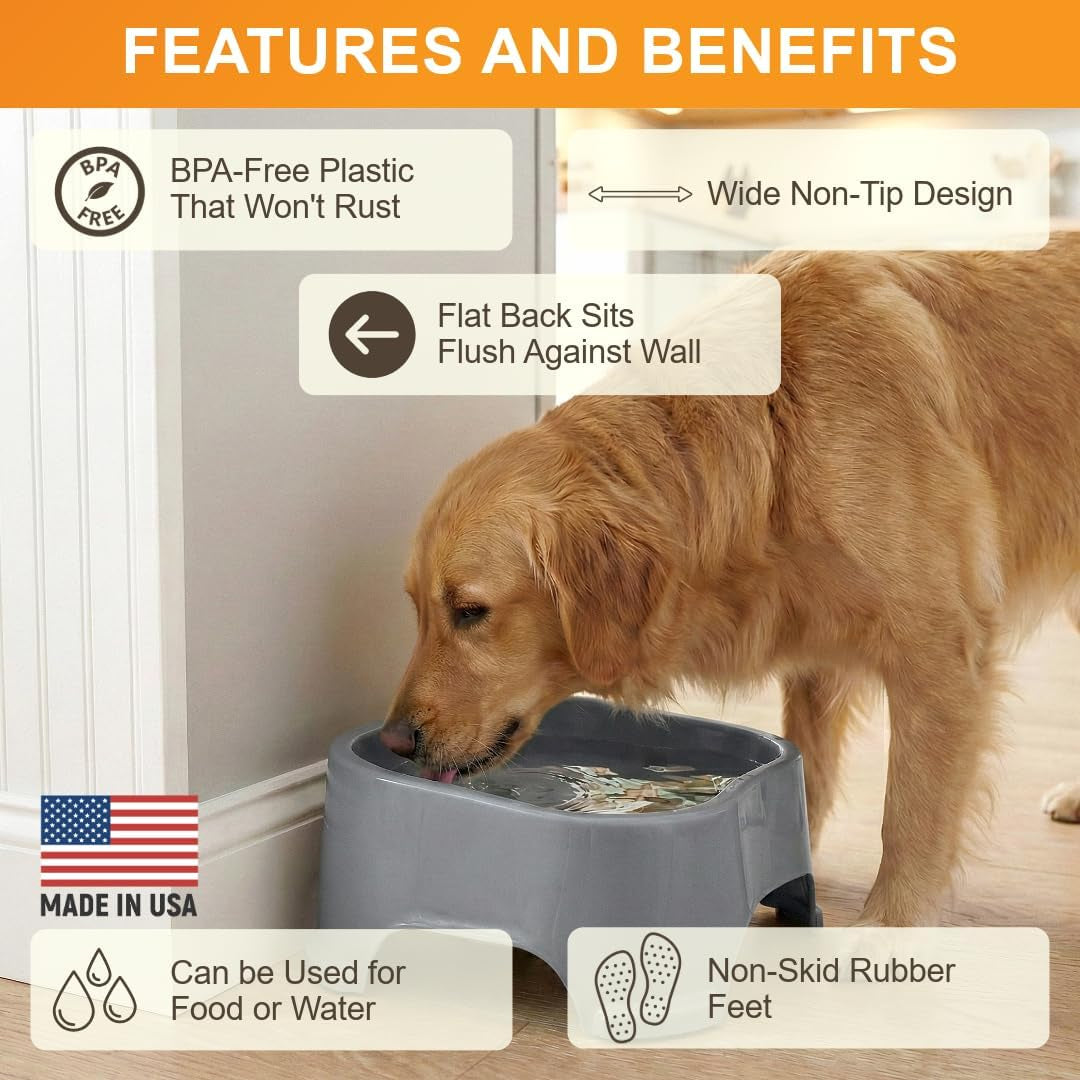neater-pet-brands-extra-large-water-bowl-for-dogs-outdoor-dog-water-bowl-1-25-gallon-xl-capacity-big-trough-style-food-dish-for-indoors-or-outside-no-spill-large-dog-bowls-gunmetal-grey
