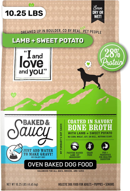 I and Love and You Baked & Saucy Dry Dog Food with Gravy Coating, Beef & Sweet Potato Recipe, Grain-Free, Prebiotics & Probiotics, Real Meat, No Fillers, 4 Pound Bag14
