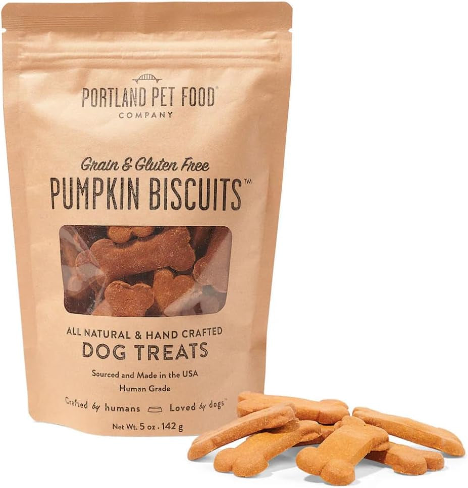 portland-pet-food-pumpkin-dog-treats-healthy-grain-free-biscuits-5-oz-human-grade-limited-ingredient-natural-low-calorie-training-treats-for-small-large-dogs-puppy-to-senior-made-in-usa