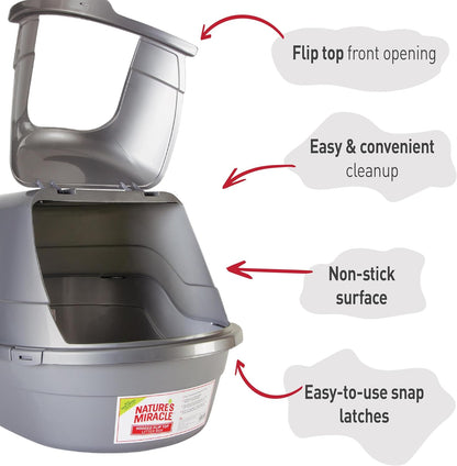 Nature’S Miracle Hooded Flip Top Litter Box for Cats, with Built-In Odor Control Charcoal Filter4