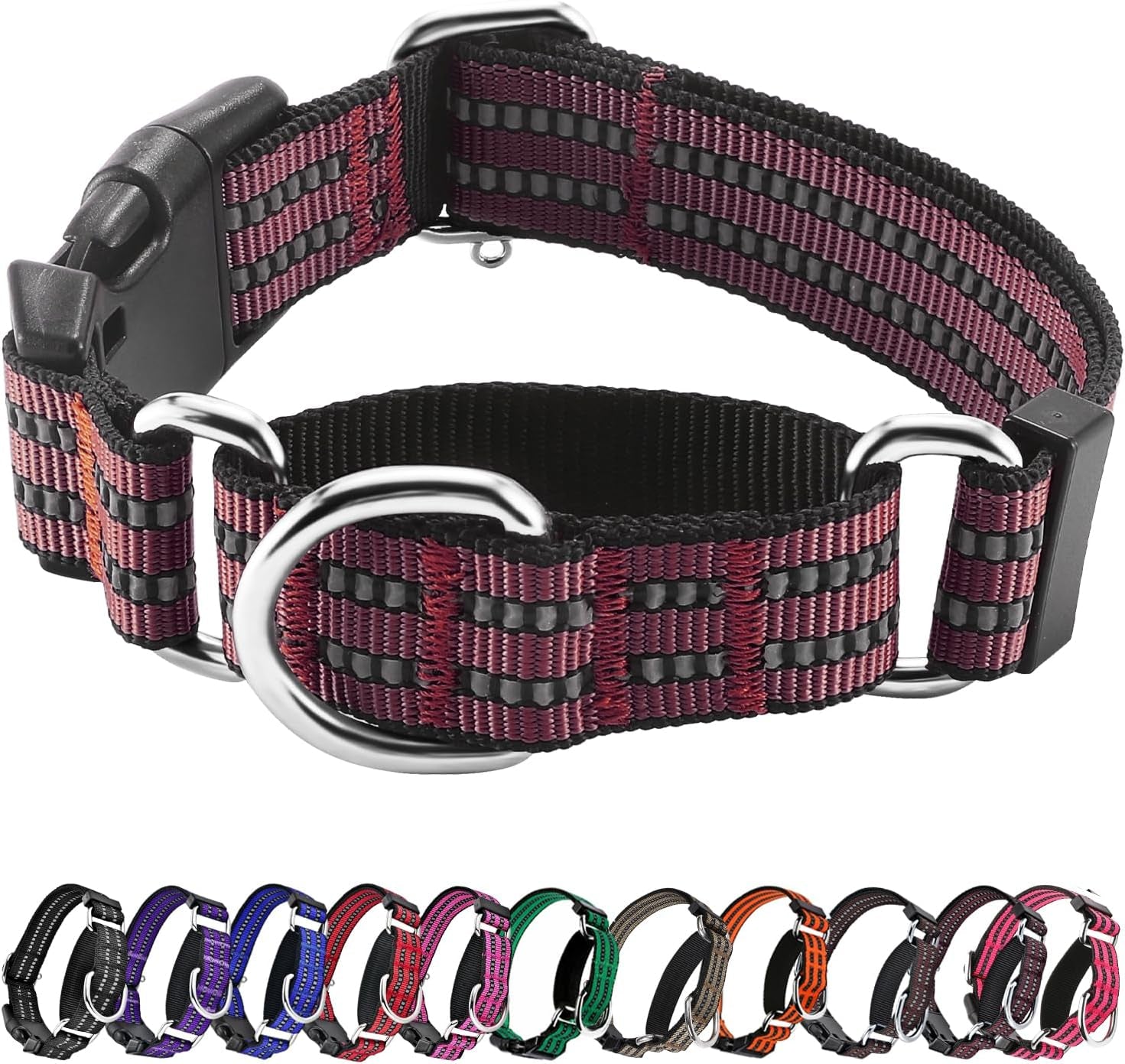 martingale-collars-for-dogs-reflective-escape-proof-training-dog-collars-with-quick-release-buckle-adjustable-no-slip-nylon-dog-collar-for-medium-pets