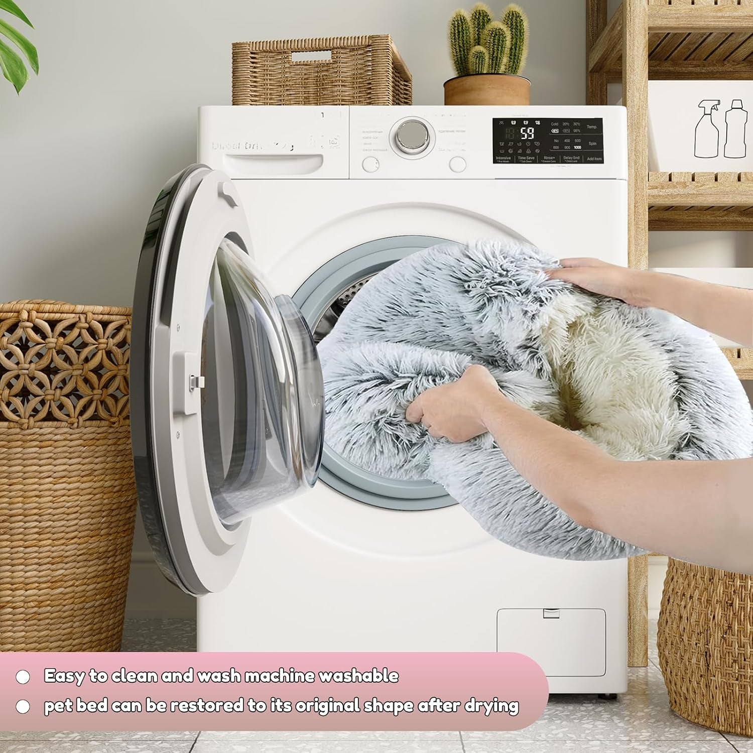 suoxu-anti-anxiety-cat-bed-plush-hooded-cave-20-in-diameter-suitable-for-small-to-medium-pets-pink