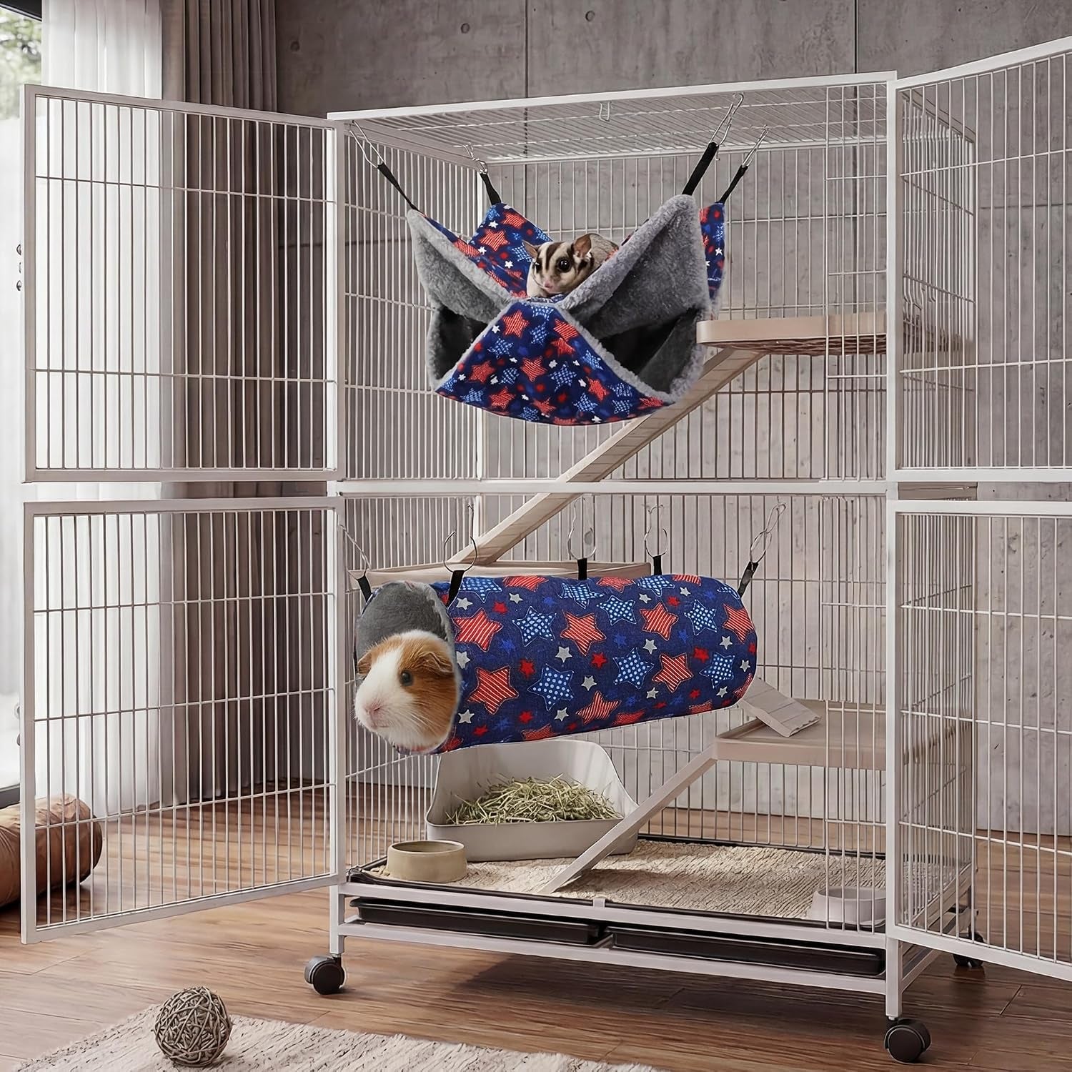 petonfun-ferret-rat-hammock-tunnel-set-for-cage-accessories-toys-bed-blue-2-pack-large-size-double-sided-durable-soft-hideout-for-guinea-pig-chinchilla-to-hide-suitable-for-most-small-animal