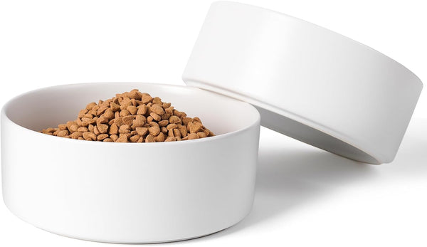 Elevated Dog Bowls, Ceramic Raised Dog Bowl Set with Anti-Slip and Non-Tip Metal Stand, 2 Pack Pet Food and Water Feeding Bowls for Small and Medium Dogs (Black,3.6 Cups)8
