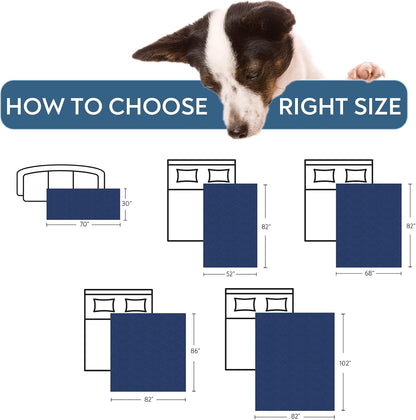 Waterproof Dog Bed Cover Pet Blanket, Dog Bed Cover Blanket for Couch | with Anti-Slip Back for Furniture Bed Sofa, Washable Bed Protector Cover Large for Pet Dogs Cats, 52" X 82", Navy Blue7