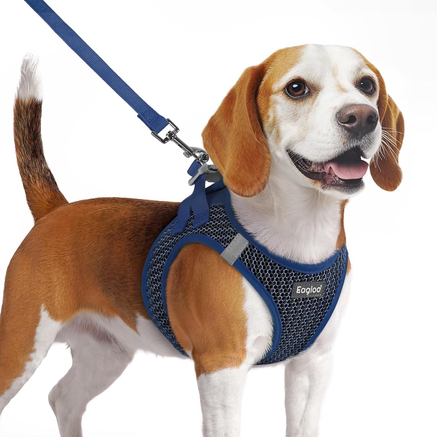 eagloo-small-dog-harness-and-leash-set-step-in-small-sized-puppy-pet-vest-light-soft-breathable-air-mesh-easy-on-and-off-with-hook-loop-reflective-for-safe-walking-pink-s