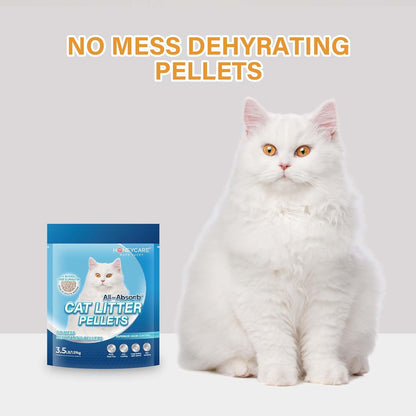 Honey Care All-Absorb Cat Litter Pellets, Zeolite, Long-Lasting Odor Control Non-Climping Litter, 14 Lbs Pack6