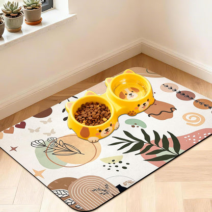 Pet Feeding Mat for Floors Cat Food Mat Waterproof Dog Food Mat and Water Absorbent Quick Dry Non Slip Mat for Cat Bowls20