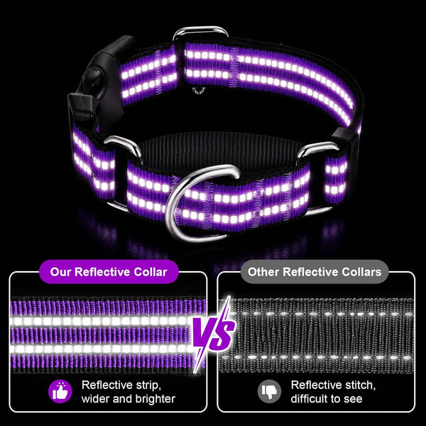 Martingale Collars for Dogs, Reflective Escape Proof Training Dog Collars with Quick Release Buckle,Adjustable No Slip Nylon Dog Collar for Medium Pets3