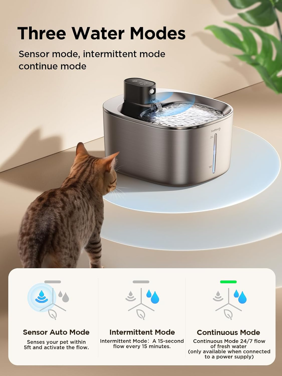 feelneedy-wireless-cat-water-fountain-stainless-steel-with-sensor-4000mah-battery-operated-4l-135fl-oz-pet-water-fountain-for-cats-dogs-ultra-quiet-cat-drinking-fountain-with-2-filters-ypd-c004s
