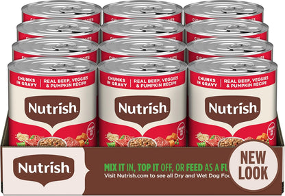 Nutrish Chicken Wet Dog Food Chunks in Gravy,13 Oz. Can (Rachael Ray) | No Poultry By-Product Meal, Artificial Preservatives or Flavors, No Added Corn or Wheat Ingredients, Made in the USA15