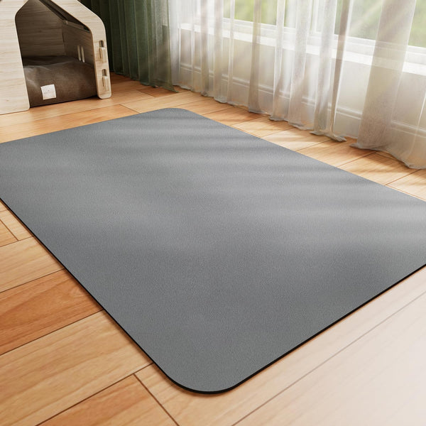 Hotlive Dog Food Mat - Absorbent Cat Mat for Food and Water, No Stains Pet Feeding Bowl Mat, Easy to Clean Pet Placemats, Quick Dry Dog Water Dispenser Mat for Messy Drinkers | Dark Grey 12"X 19"1