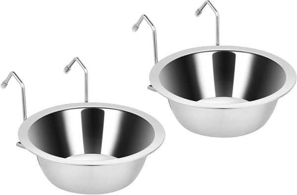 Fri4Free 2PCS 8Oz Stainless Steel Hanging Kennel Water Bowls | Easy to Use, No Spill, Fits Small Crate Kennel Cage Catio, for Dogs Puppies Cats Small Pet, Food & Water Feeding Holder1