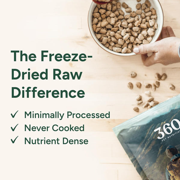360 Pet Nutrition Freeze-Dried Raw Dog Food – Beef Recipe with Liver & Organs, High Protein with Omega-3S, Fruits, Veggies & Superfoods, Grain-Free, No Fillers, 1 Lb – Made in USA2