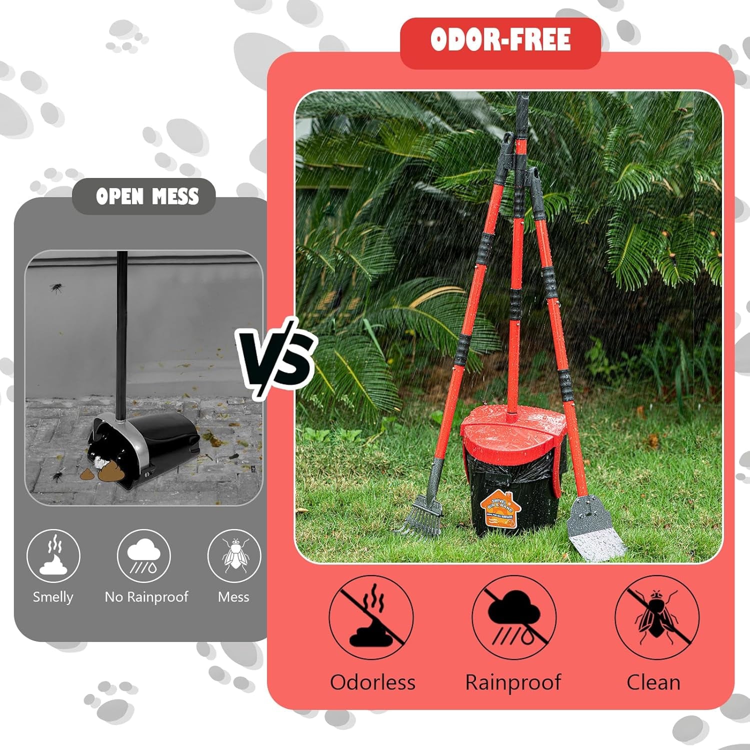 huzsv-dog-pooper-scooper-with-bag-attachment-swivel-bin-heavy-duty-metal-rake-and-spade-set-non-breakable-poop-scoop-for-large-small-dogs-100-waste-bags-for-grass-dirt-gravel