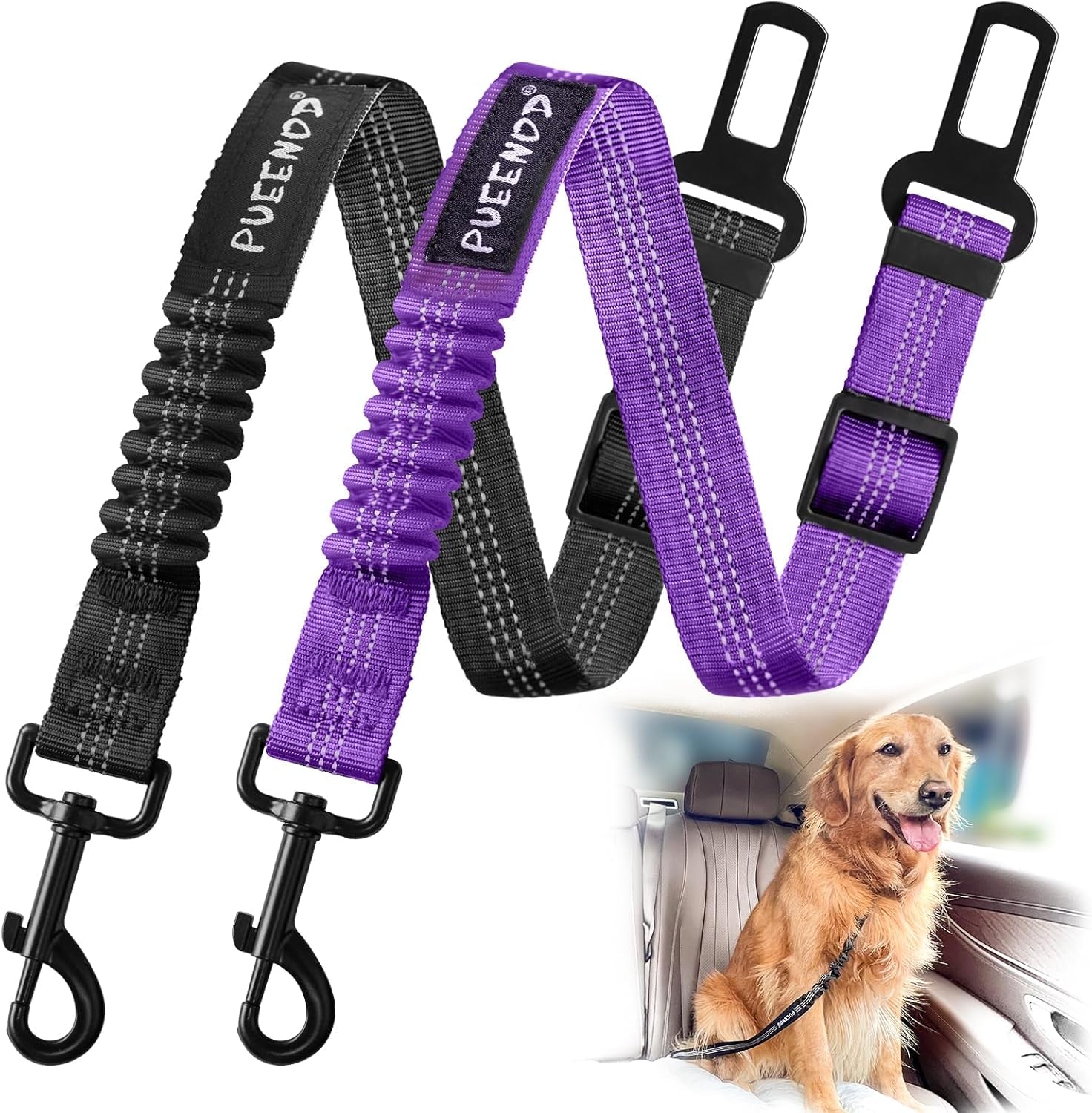 2-pack-dog-seat-belt-adjustable-dog-car-seatbelts-for-vehicle-nylon-pet-safety-seat-belt-with-elastic-bungee-buffer-reflective-durable-car-harness-for-dogs