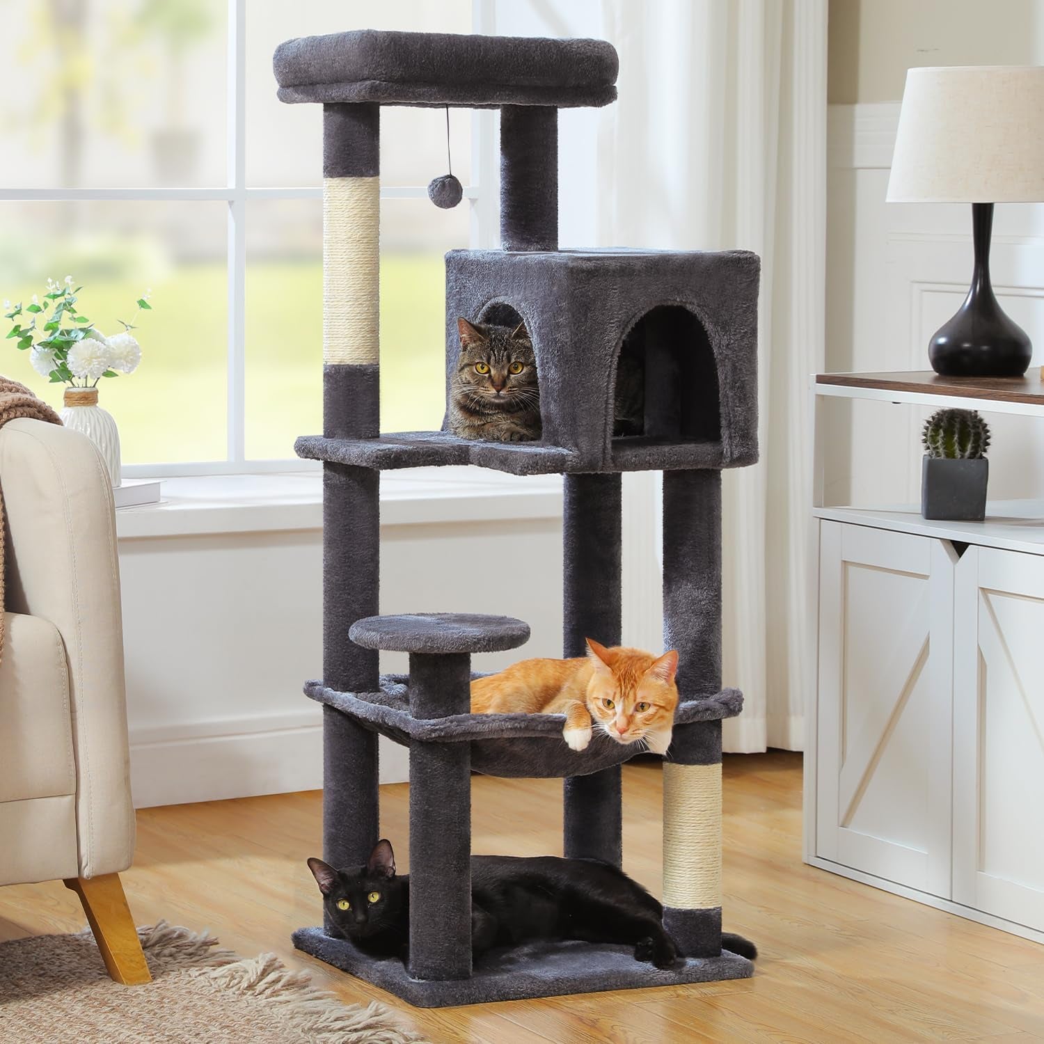 muttros-mushroom-cat-tree-tower-with-removable-scratcher-large-hammock-condo-perch-3-sisal-posts-multi-level-cat-tree-for-indoor-cats-cute-cat-tower-for-small-space-homes