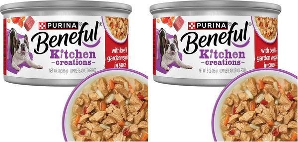 Purina Beneful Kitchen Creations with Beef, Chicken, or Lamb Wet Dog Food Variety Pack - (Pack of 30) 3 Oz. Cans14