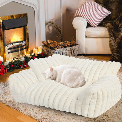 Cute Cat Couch Bed for Indoor Cats, Dog Beds for Small Dogs Couch, S, Grey | Dog Couch Bed with Removable Washable Cover,Cute Fluffy Pet Sofa Cat Couch Bed,Washable Dog Bed Medium Large Size Dog9