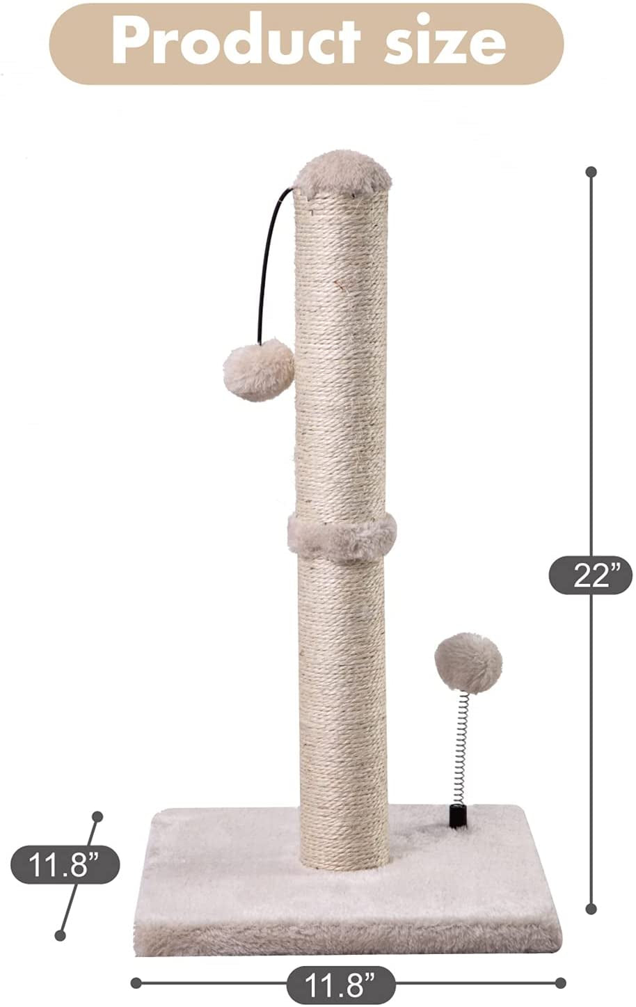 mecool-cat-scratching-post-premium-basics-kitten-scratcher-sisal-scratch-posts-with-hanging-ball-22in-for-kittens-or-smaller-cats-22-inches-for-kitten-beige