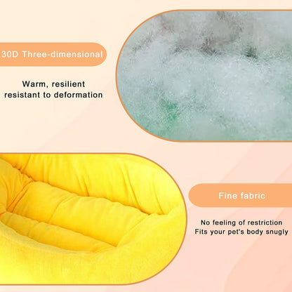 Dog & Cat Bed for Indoor Cats Relaxing Banana Mattress Fluffy Pet Mattress Waterproof Memory Foam Pet Bed with Sides Suitable for Small and Medium-Sized Dogs and Cats Guinea Pig Bed (Small)5