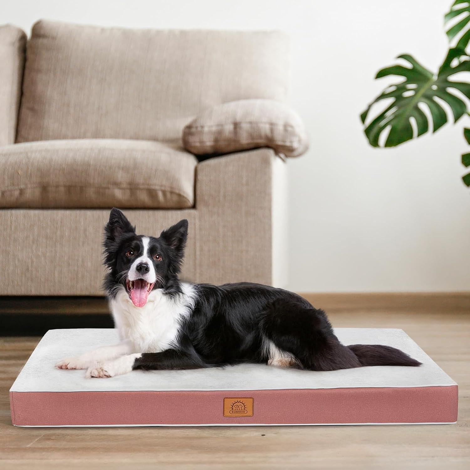 sunheir-orthopedic-dog-bed-for-large-dogs-big-waterproof-dog-crate-bed-with-removable-washable-cover-egg-crate-foam-support-anti-slip-bottom-deluxe-plush-pet-bed-mat-grey