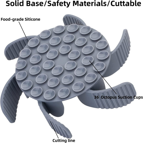 Keegud Slow Feeder Dog Bowls Insert [Octopus Suction Cups] Super Firm Slow Eating Dog Bowl [Cuttable] for Large Breed and Medium Size Dog Compatible with Regular and Elevated Dog Bowls (Turbine)3