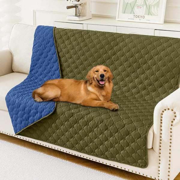 Smiry Waterproof Dog Bed Cover, Reversible Pet Blanket for Sofa Couch | Soft Washable Dog Blanket, Leakproof Couch Cover for Dogs Cats & Furniture Protection, 52X82, Grey/Dark Grey101