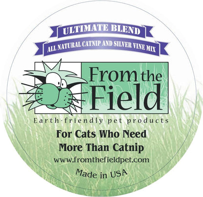 From the Field | Ultimate Blend Catnip & Silver Vine | Premium Usa-Grown Catnip for Toys & Playtime | Fresh, Potent, Non-Toxic, Eco-Friendly | Safe for Kittens & Cats | Resealable 2 Oz Tub2