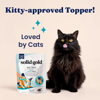 Solid Gold Nutrientboost™ Cat Food Toppers for Cats - High Protein Meal Topper & Crunchy Cat Treats for Indoor Cats W/Vitamins, Minerals & Amino Acids for Gut Health & Immune Support - All Ages - 1Lb6