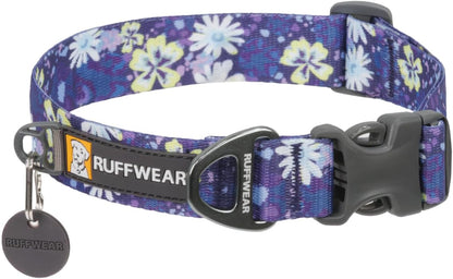 Ruffwear, Front Range Dog Collar, Adjustable Tubelok Webbing, Lightweight, Side Release Buckle, Aluminum V-Ring, Durable for Everyday Use, River Rock Green, 14"-20"16