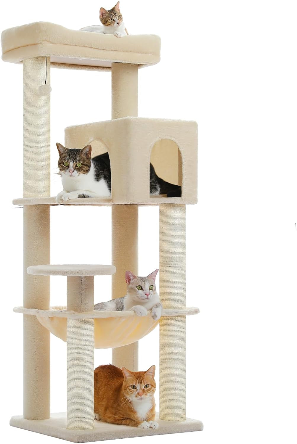 muttros-mushroom-cat-tree-tower-with-removable-scratcher-large-hammock-condo-perch-3-sisal-posts-multi-level-cat-tree-for-indoor-cats-cute-cat-tower-for-small-space-homes