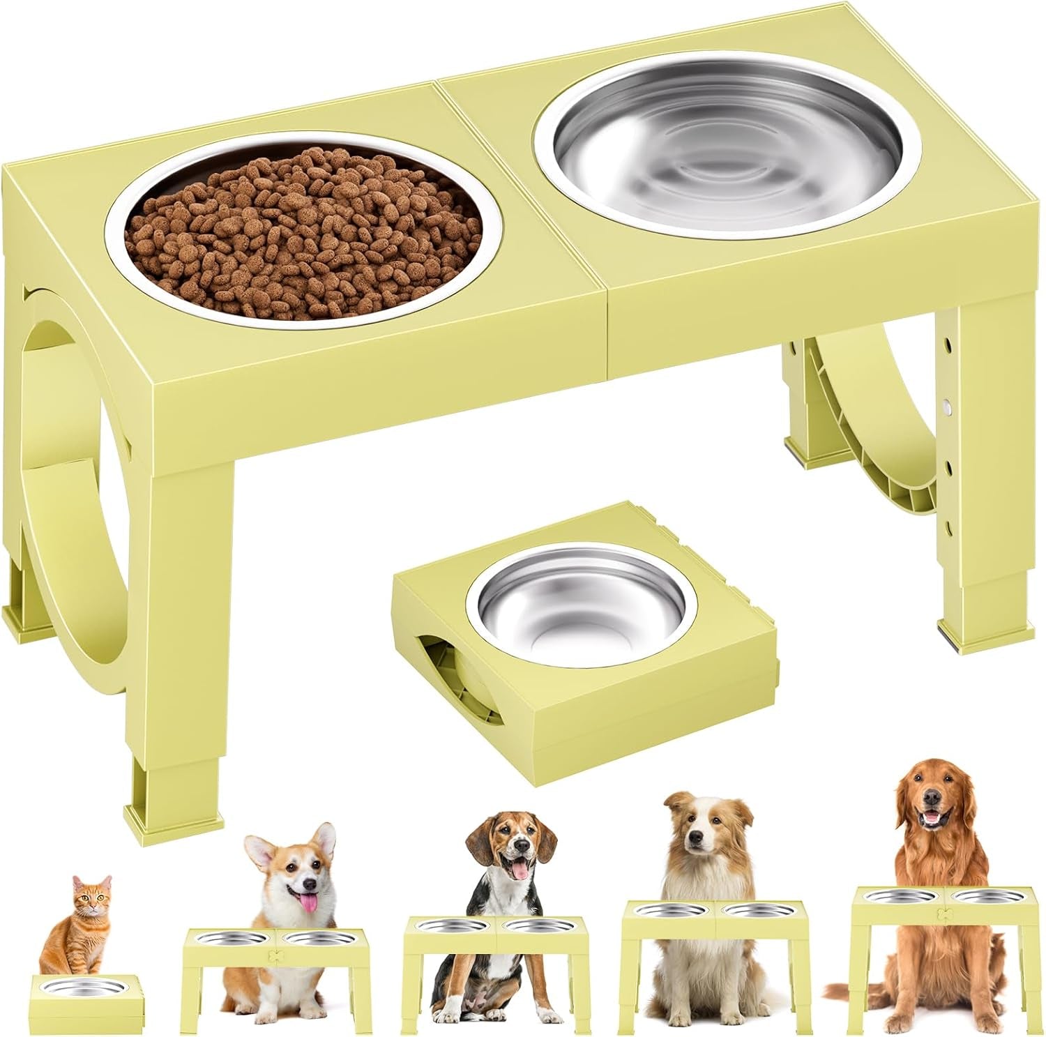xiaz-elevated-dog-bowls-large-breed-raised-dogs-bowl-stand-large-medium-sized-dog-stainless-steel-food-water-bowl-stands-5-heights-adjustable-9-11-12-14in-black-pet-feeder-dish-station