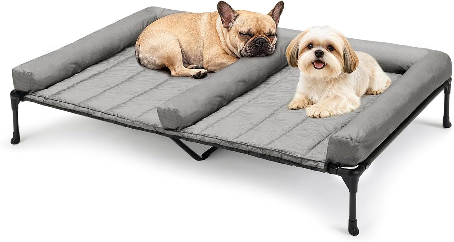 veehoo-elevated-dog-bed-for-2-dogs-cooling-raised-dog-bed-with-bolster-mat-outdoor-double-dog-bed-with-removable-waterproof-cushion-breathable-mesh-non-slip-feet-for-outdoor-indoor-49-brown