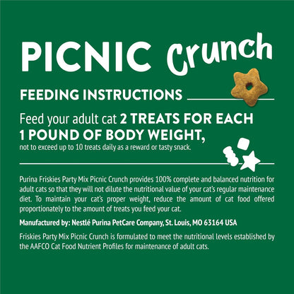 Purina Friskies Cat Treats, Party Mix Picnic Crunch - (Pack of 6) 6 Oz. Pouches10