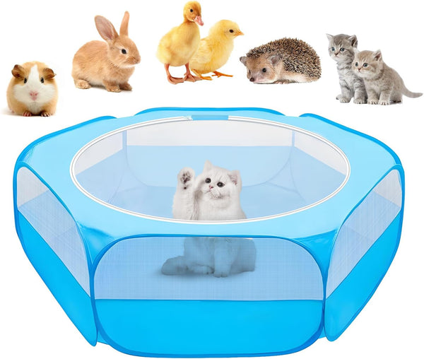 UWE Small Animal Playpen, Waterproof Foldable Pet Playpen, Black | Anti-Escape Exercise Pet Tent, Bite Resistant Breathable Mesh, Leakproof Base, Easy Fold Storage, Indoor Outdoor for Pets10