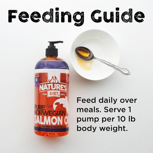 Nature'S Diet Pet 32 Oz Norwegian Salmon Oil Dogs & Cats - Natural Support for Joint Function Immune Heart Health Appetite Skin & Coat Omega 3 6 9 Liquid Food Topper EPA DHA Fatty Acids2