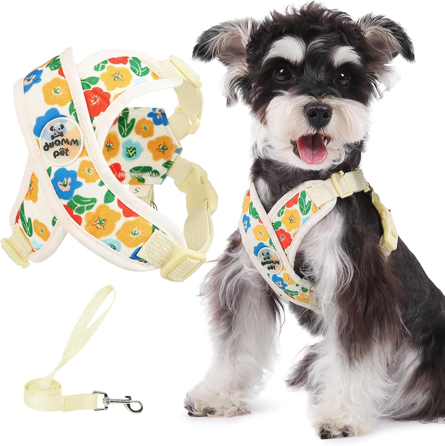 patas-lague-dog-harness-with-leash-set-adjustable-soft-padded-step-in-dog-vest-no-choke-no-pull-reflective-for-small-medium-pets-with-poop-bags-and-dispenser-solid-and-no-chew-pink-m