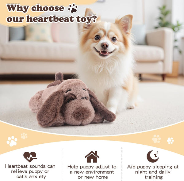 BEVERLYSHARK Beverly Shark Puppy Heartbeat Toy Dog Anxiety Relief Calming Aid Puppy Heartbeat Stuffed Animal Behavioral Training Sleep Aid Comfort Soother Plush Toy for Puppies Cats6