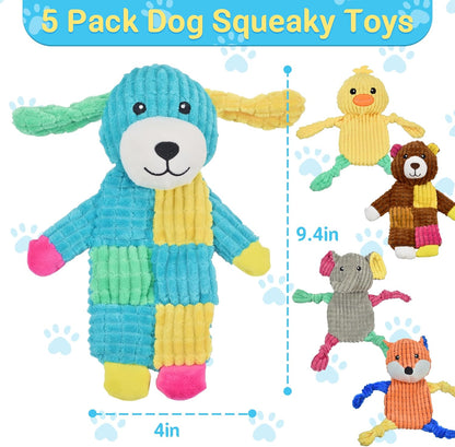 LECHONG 5Pcs Squeaky Dog Toys, Large Crinkle Dog Toys for Large Medium and Small Dogs, Puppy Toys to Keep Them Busy Great Value Dog Toy Bundle3